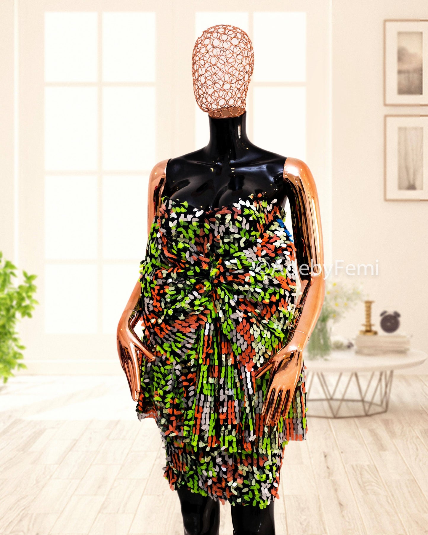 Arieta dress green mix full
