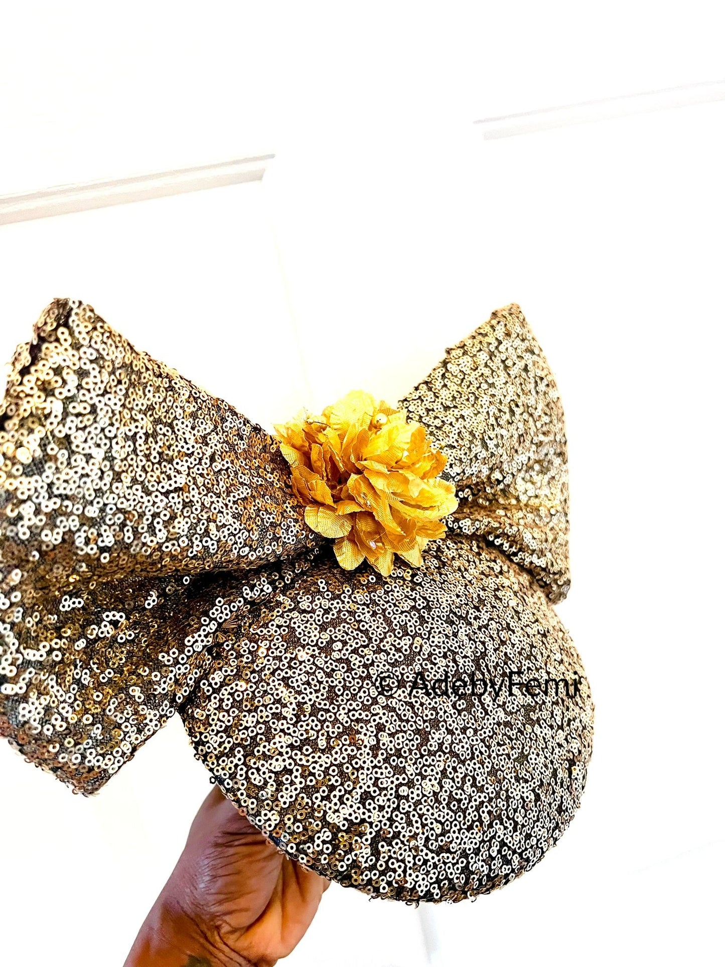 gold sequin fascinator