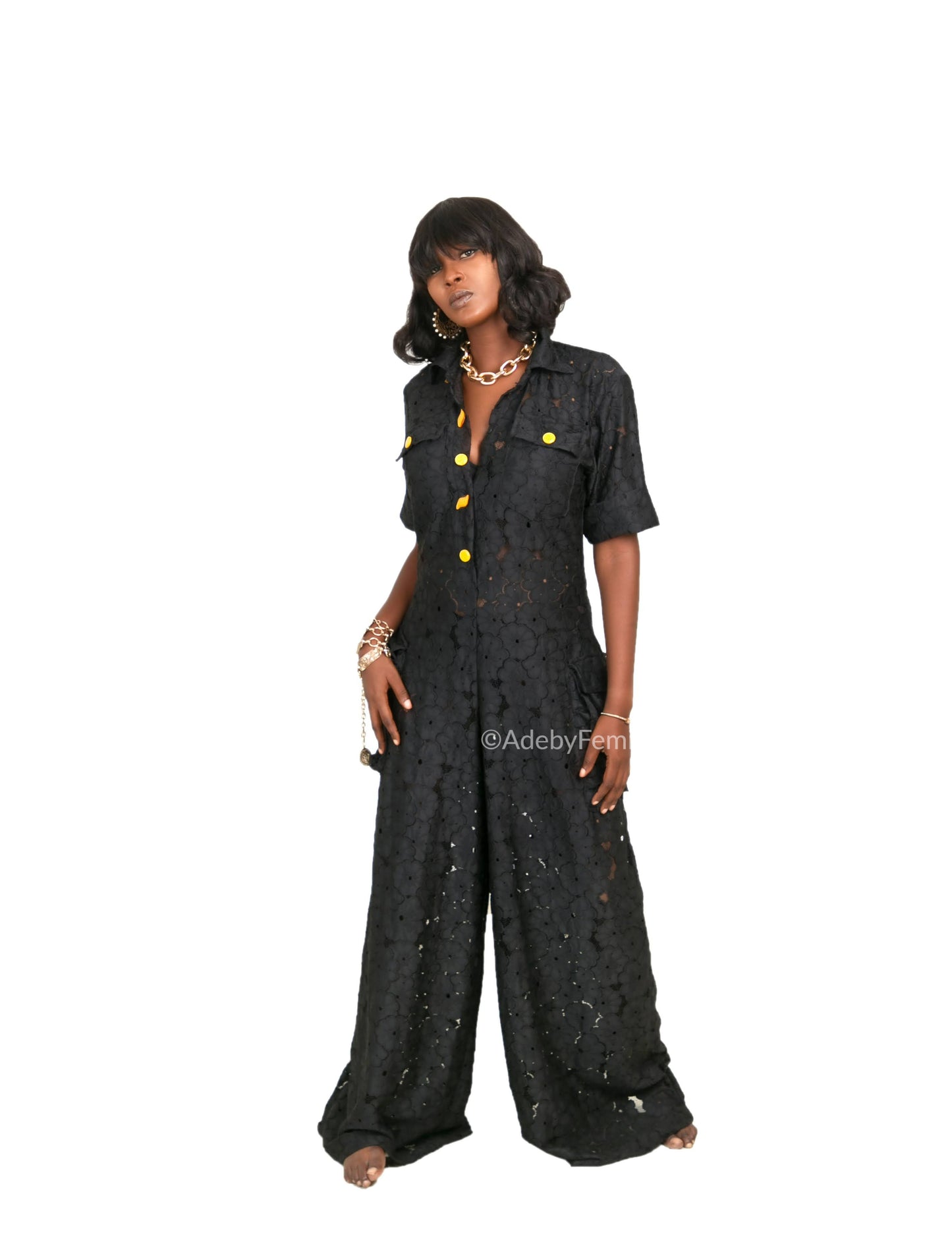 Goz Lace Cargo jumpsuit