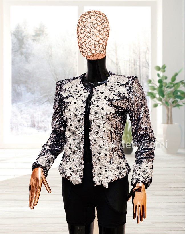 justice jacket sequin beads standard length