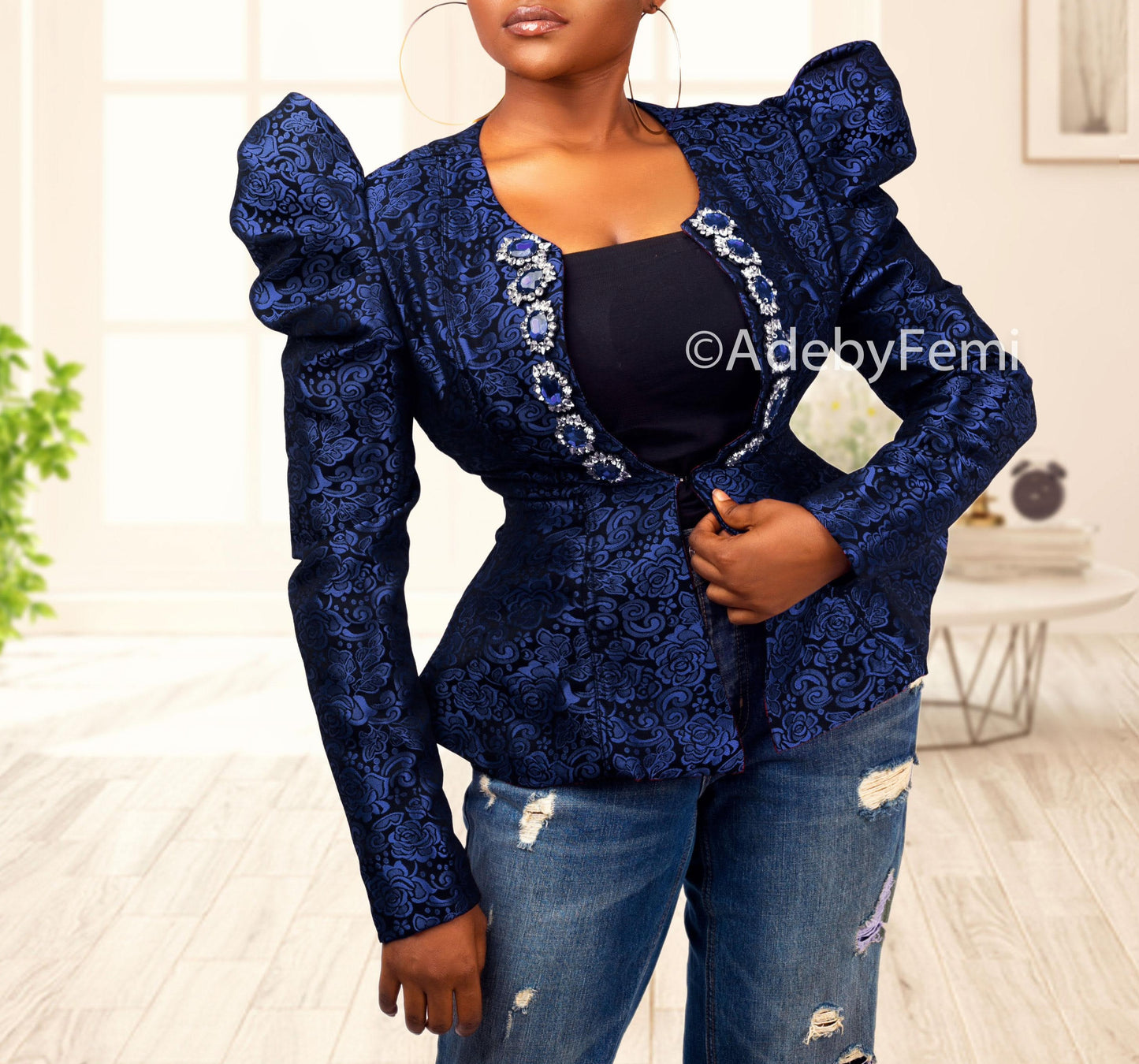 Roxanne jacket model pose