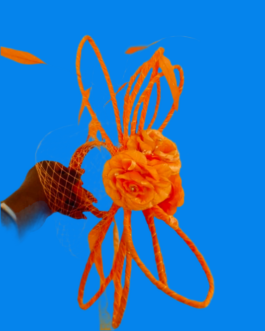 Sidebar Fascinator (Orange)