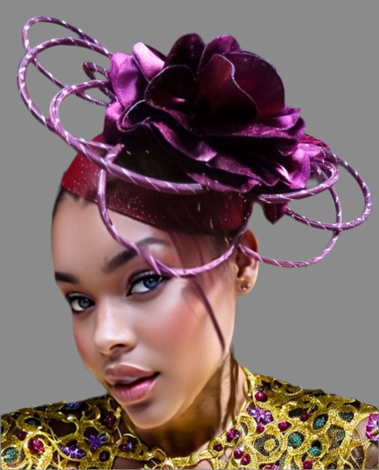 Rose Candy Fascinator (Purple)