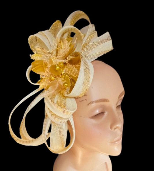 Spaghetti Fascinator (Gold)