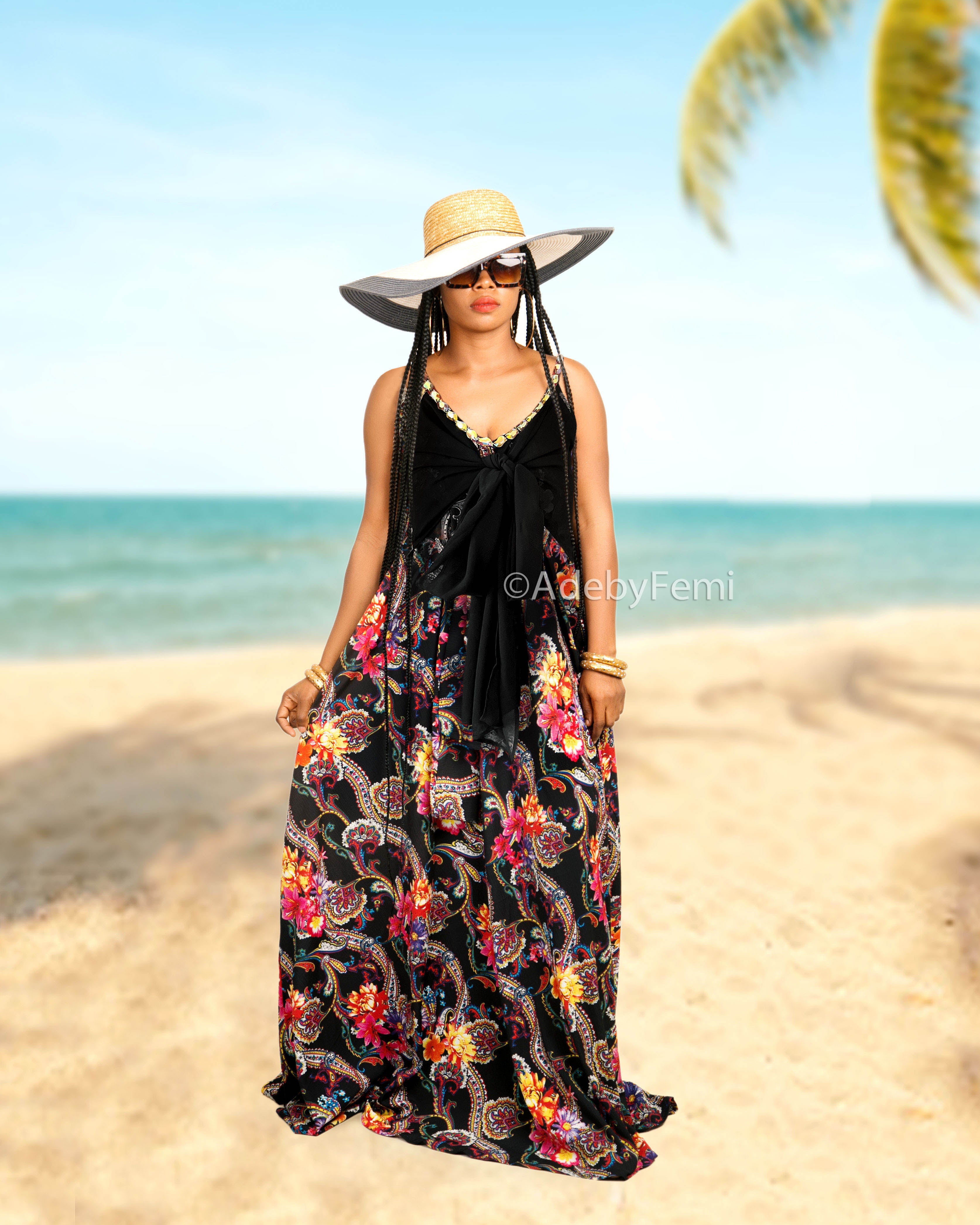 Buy VintageClothing Women's Floral Maxi Dresses with Sleeves Flowy Boho Beach  Dress, Gray With Pink Flower, XX-Large at Amazon.in