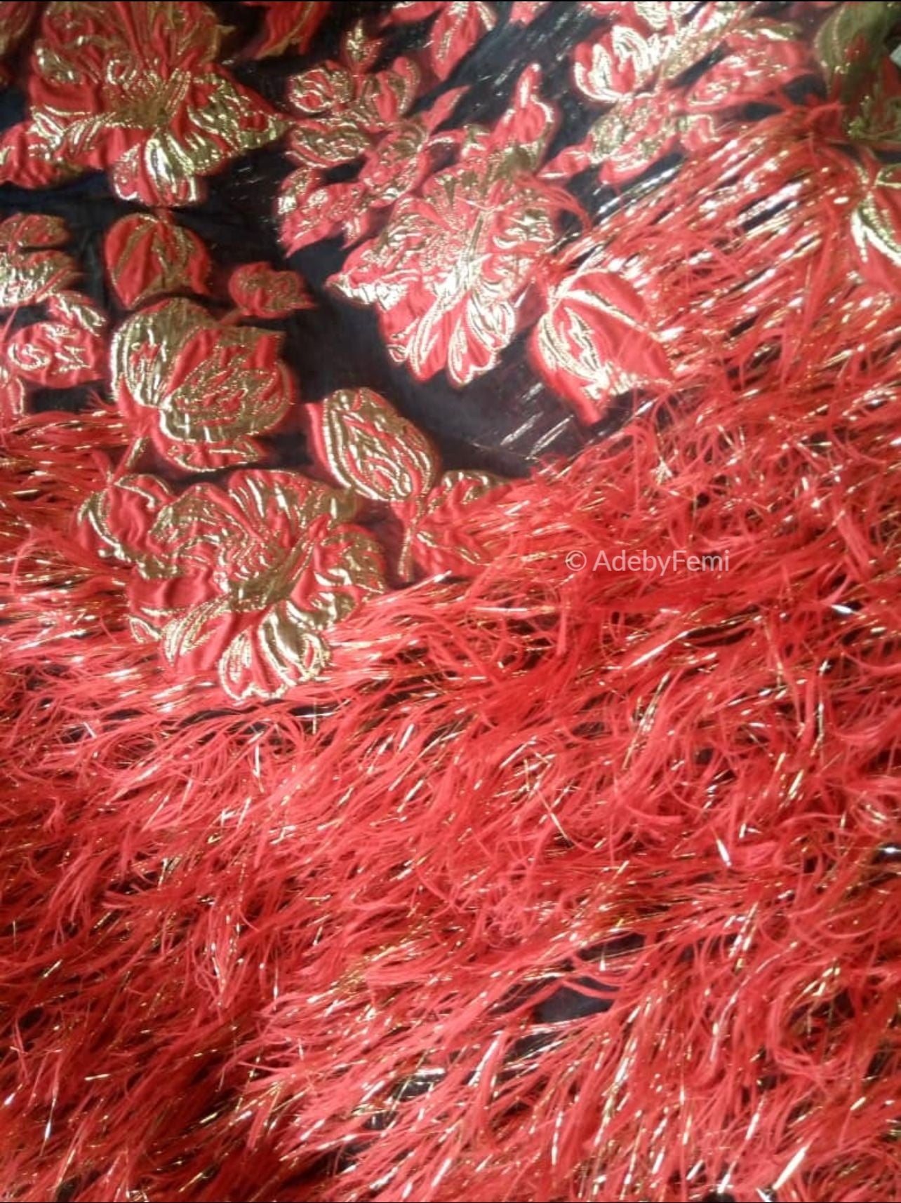 Phoenix red material close up